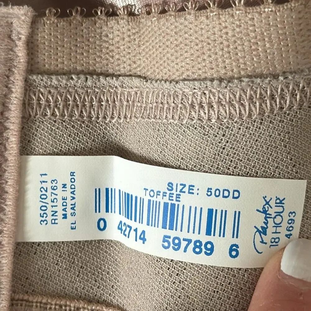Playtex | Toffee Color 18 hour bra Size 50DD NWT